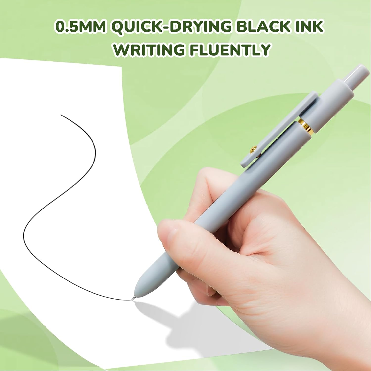 UIXJODO Gel Pens, 6 Pcs Black Ink Pens for Women, 0.5Mm Fine Point Smooth Writing Pens, High-End Series Retractable Pens for Journaling Note Taking (6 Pcs Gold Morandi) image number 2