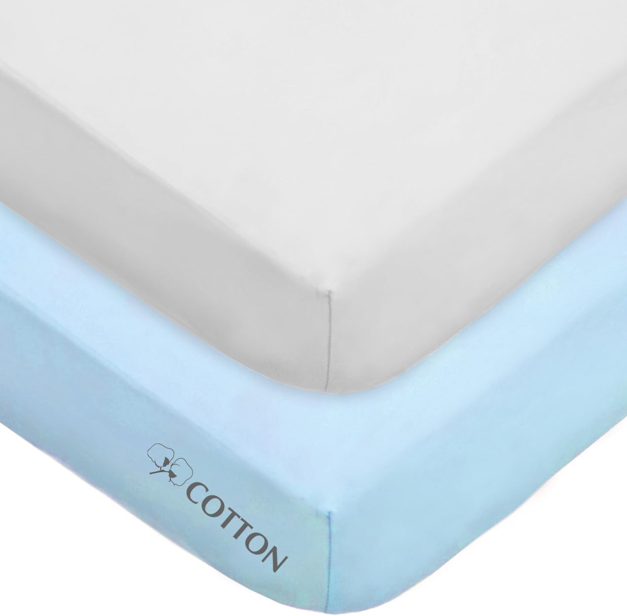 American Baby Company 2 Pack Printed 100% Cotton Jersey Knit Fitted Crib Sheet for Standard Crib and Toddler Mattresses, Gray Star/Gray Zigzag, for Boys and Girls