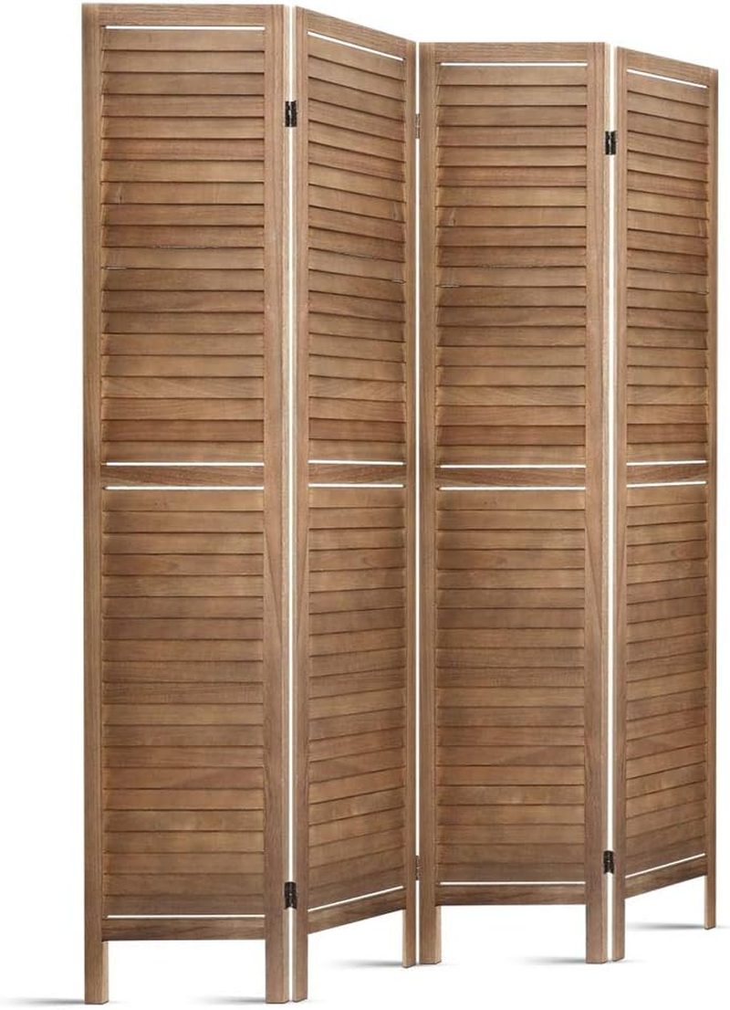 Artiss Room Divider, Folding Wooden Privacy Portable Screen Shelf Dividers Partition Wall Screens Home Pet Child Indoor Balcony Bedroom Furniture, Separator Water-Resistant Brown image number 2