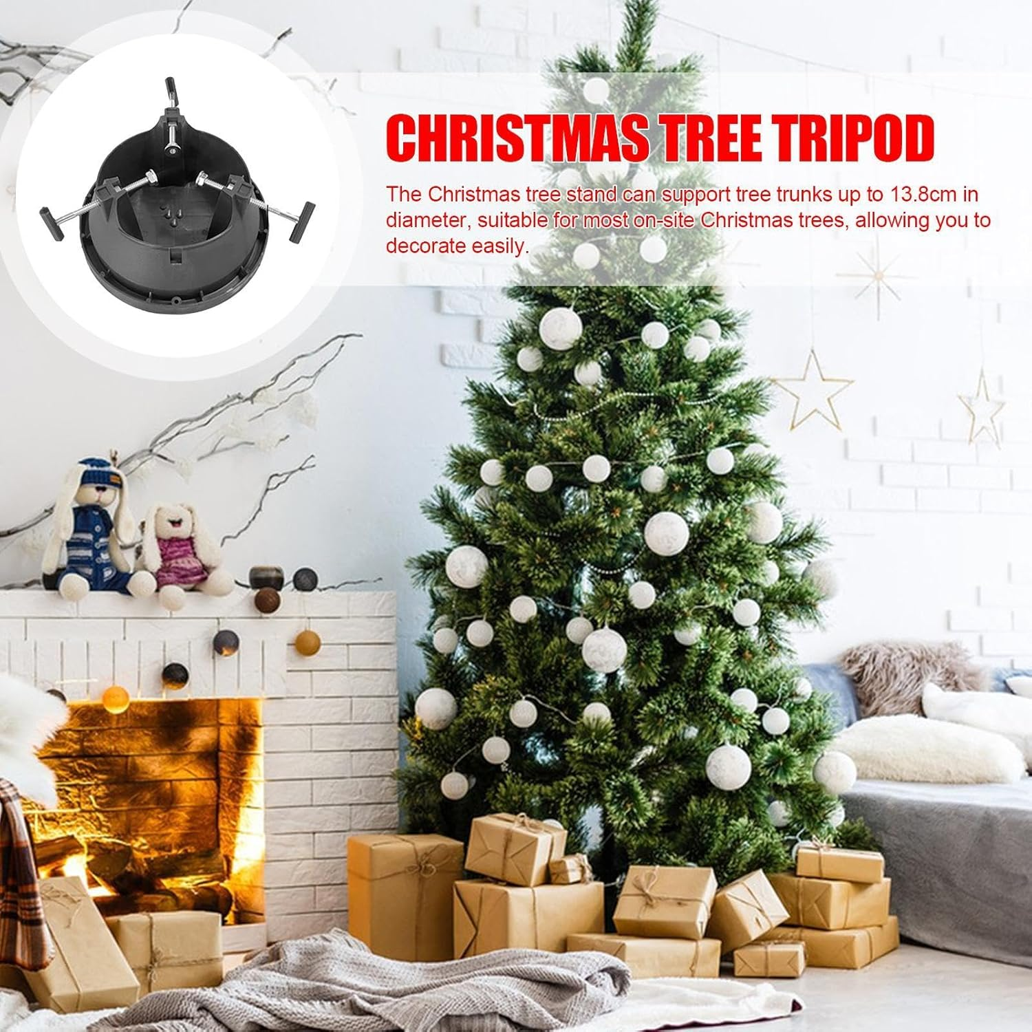 Real Christmas Tree Stand, Live Christmas Tree Stand | Christmas Tree Stand round Christmas Stand for Christmas Tree - Photography Home Supplies Tree Nest Christmas Tree Legs round Christmas image number 3