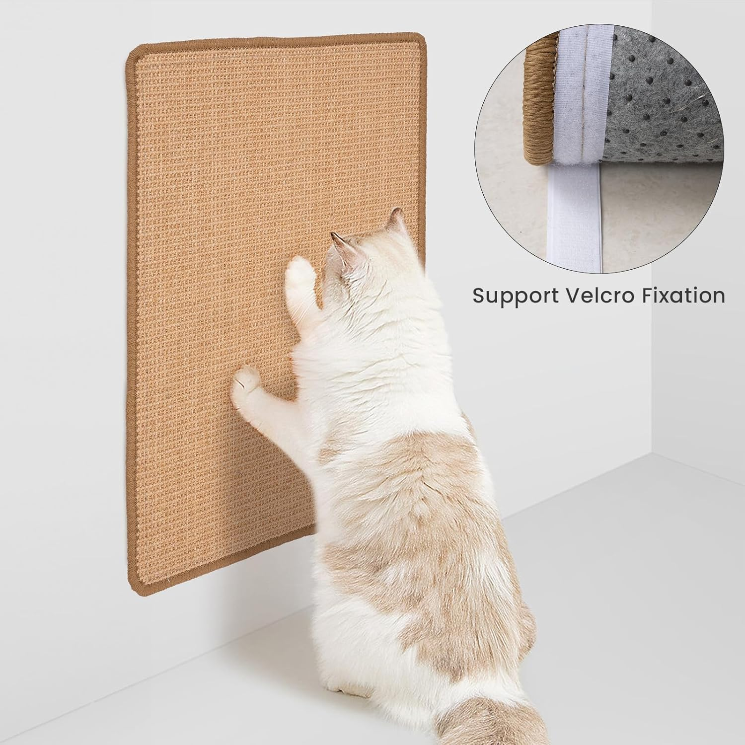 DKTIE Cat Scratcher Mat JMD2306 - Natural Sisal Material, Thick and Durable Anti-Slip, Protects Carpet, Sofa, Wall, Furniture (M - 15.7'' X 23.6'' - Multi-Colored) image number 4