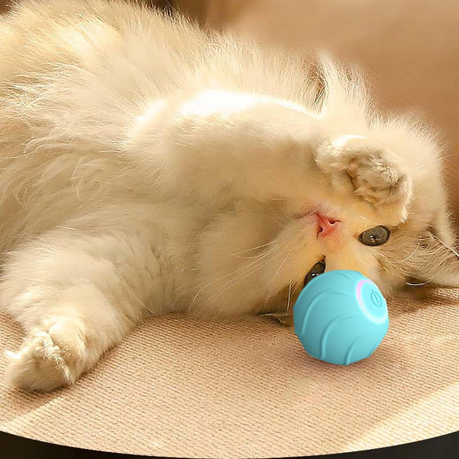 Power Ball Cat Toy - Automatic Moving Ball with Super Driver | USB Rechargeable Rotating Ball, Motion Activate Electric Cat Toy, Pets Smart Electric Cat Toys for Stiulate Hunting Instinct Pouxa image number 1
