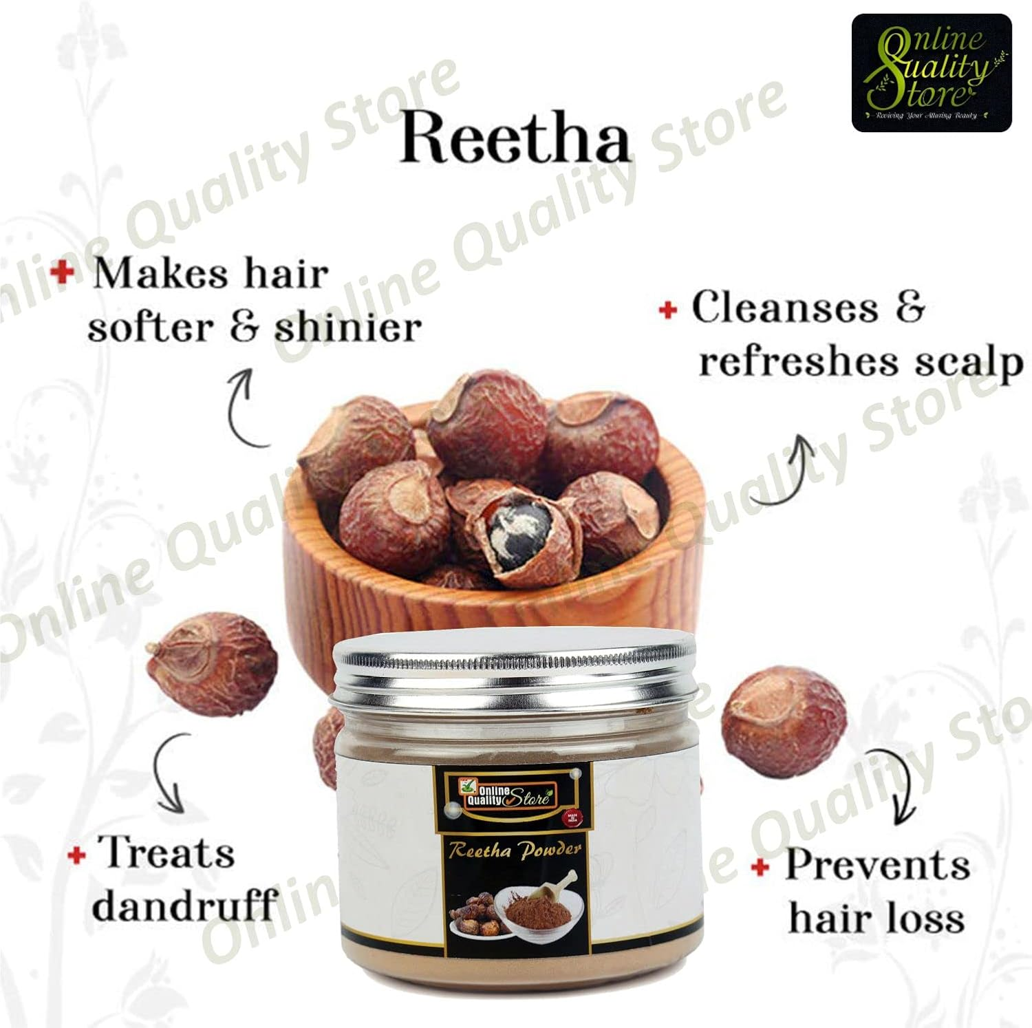 Online Quality Store Herbal Reetha Powder, 150G image number 6