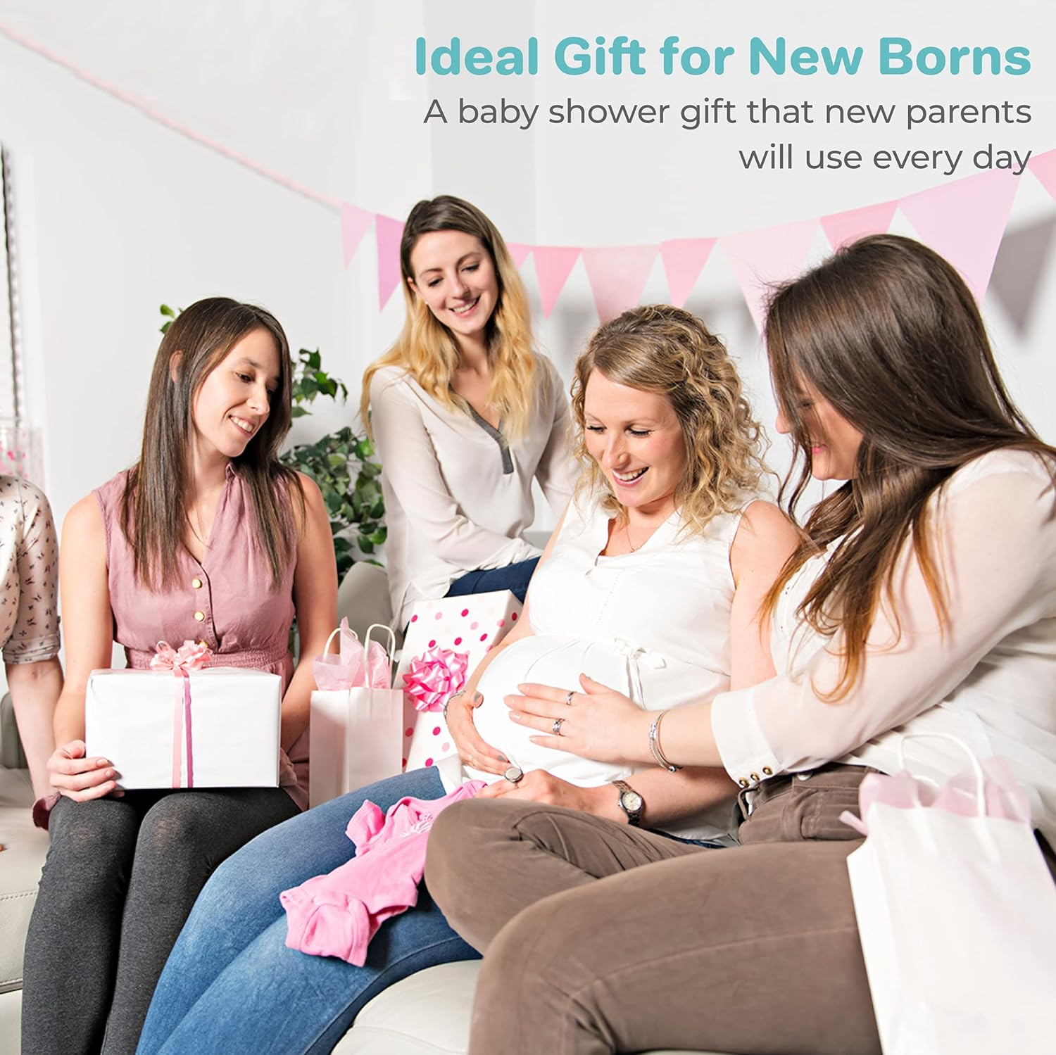 Spasilk Hooded Towel Set for Newborn Boys and Girls, Soft Terry Towel Set, Pack of 3, Green Dots image number 1