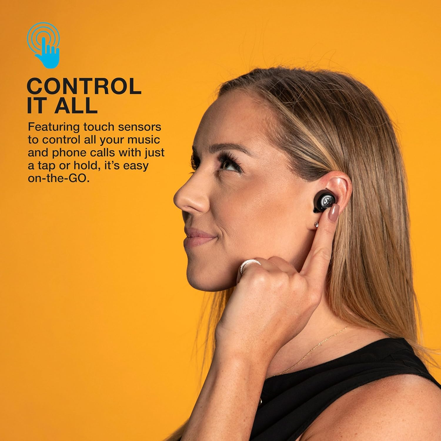 Jlab Jbuds Air ANC True Wireless Bluetooth Earbuds, Black, Active Noise Canceling, Low Latency Movie Mode, Dual Connect, IP55 Sweat Resistance, Custom 3 EQ Sound Settings image number 2