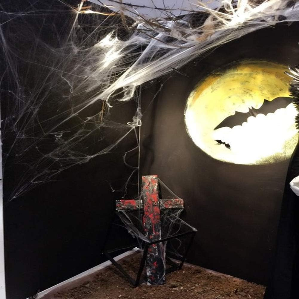 CHICIEVE Halloween Spider Webs Stretchable Spider Webs Halloween Decorations Spider Webs,Enough to Cover 1000 Square Feet (300G Spider Web) image number 2