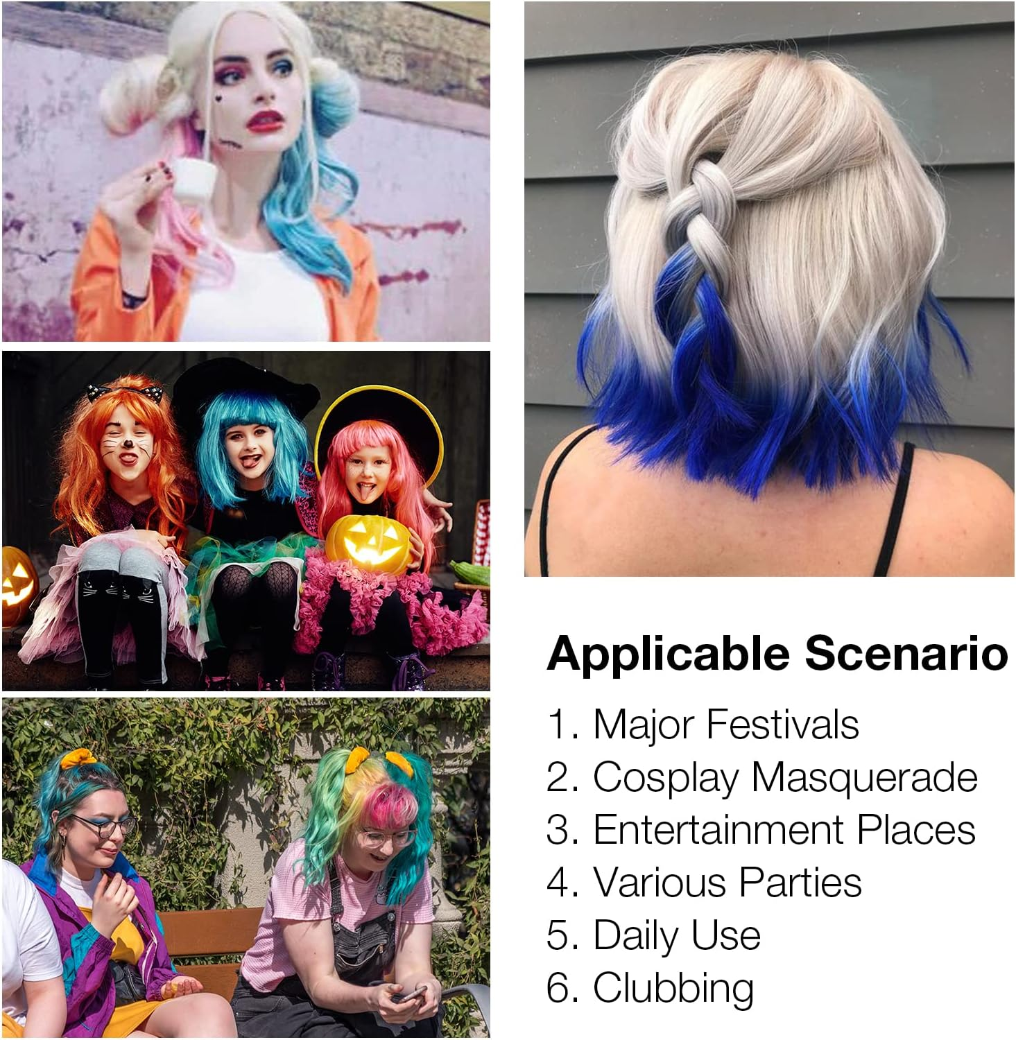 Temporary Hair Colour Cream, Ultical Hair Colour Wax Temporary Hair Wax Colour Instant DIY Cosplay for Carnival Christmas Halloween Parties for Men and Women (White) - Orange image number 6