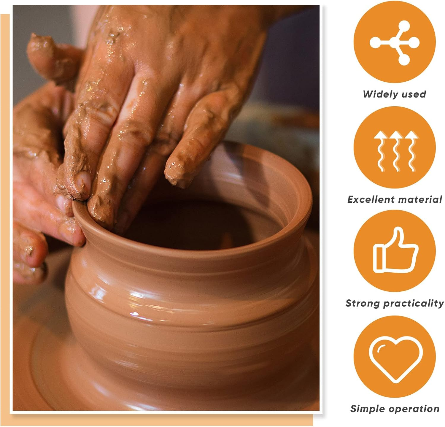 Lothee Pottery Clay Wire Cutter 5.12 X 3.35 Inch Yellow Ceramic Cut off Tools Hand Pottery Tools and Supplies for Artists Cutting Mud Handcraft image number 5