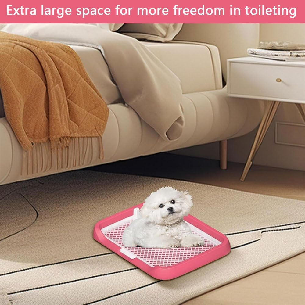 RUTREZOGO Reusable Indoor Dog Potty Training Tray with Flat Grid and Removable Posts, Easy-To-Clean Pet Potty Seat with Splash Protection for Puppies and Dogs image number 2