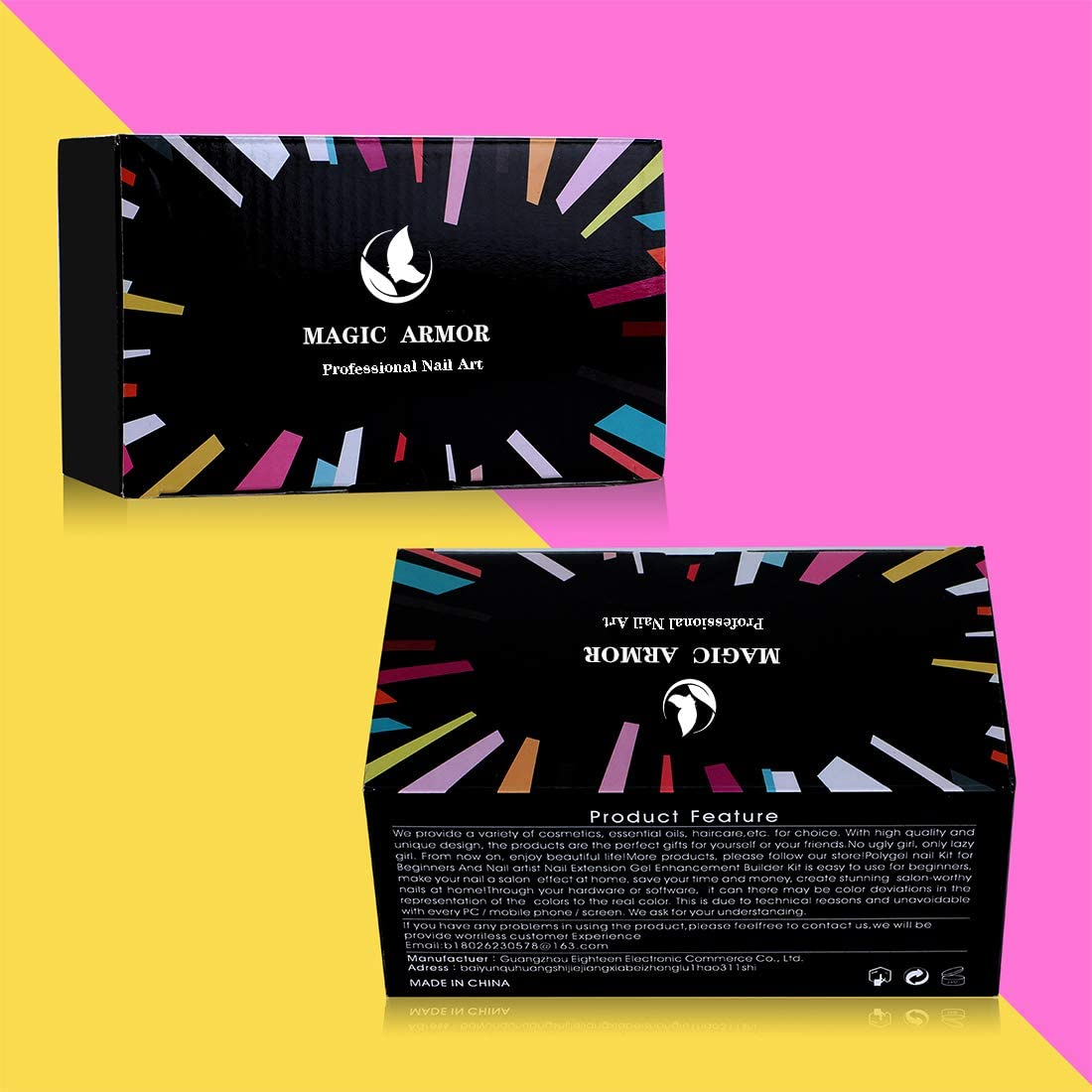 MAGIC ARMOR Acrylic Nail Kit Gel Nail Polish with 3 Colors Acrylic Powder with Fake Nails and Nail Glue Nail Art Brushes Manicure Tools Nail Rhinestones, for Salon and Beginner Nail Art Extension image number 3