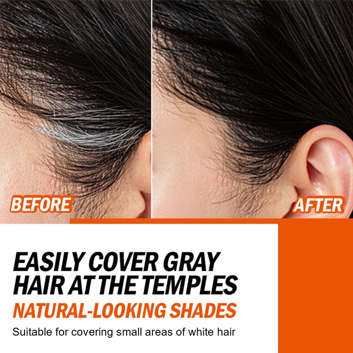 Hair Dye Stick with Comb Hair Color Stick 2-In-1 Hairdye Combstick Portable Hair Dye Comb for Gray Hair Coverage Temporary Hair Touch up Pen for Women & Men Roots Hairline Shading (Black) image number 5