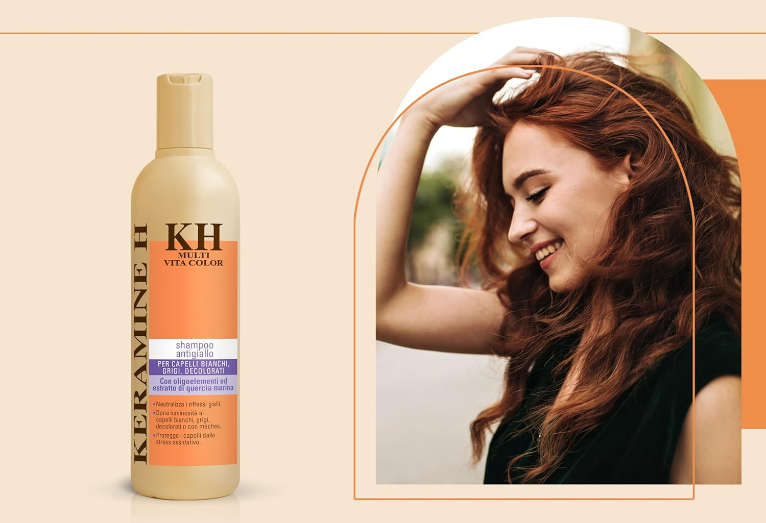 KERAMINE H Antigiallo Shampoo - 3 Packs 300Ml - Total 900Ml