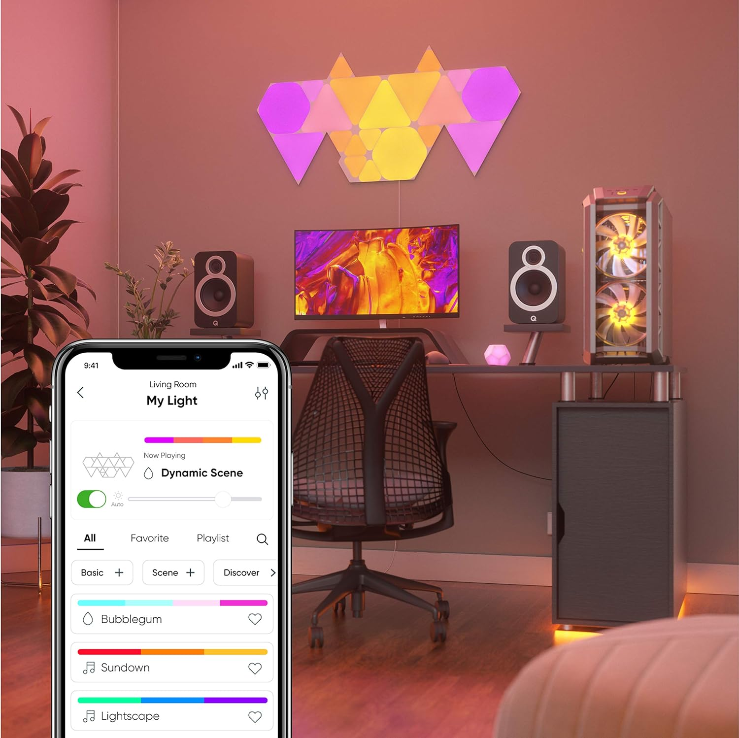 Nanoleaf Shapes Triangle Starter Kit, 15 Smart Light Panels LED RGBW - Modular Wi-Fi Colour Changing Wall Lights, Compatible with Alexa Google Assistant Apple Homekit, for Room Decor & Gaming
