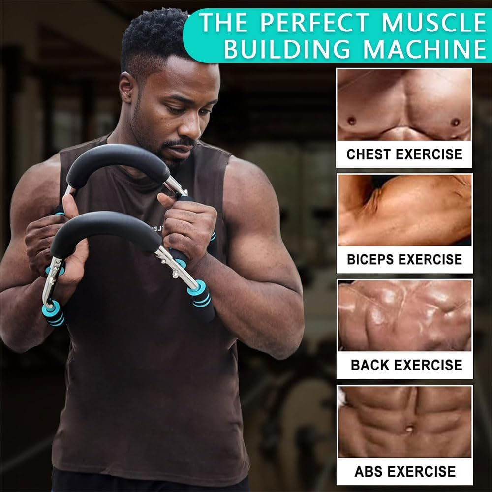 Adjustable U-Shaped Power Twister Arm Trainer &ndash; 3-Level Resistance Chest Expander (40 KG) for Upper Body Strength Training, Home Gym Workout Bar for Chest, Arms, Shoulders (Blue, 18 X 68 CM) image number 5