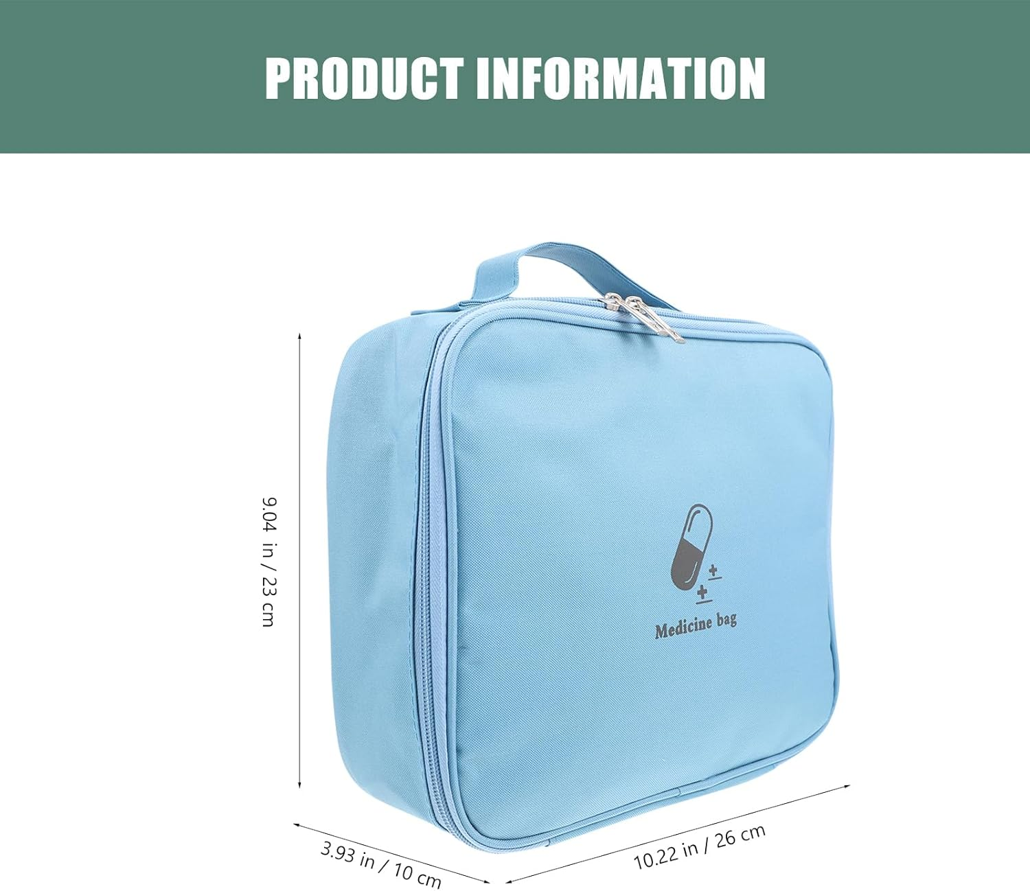 Healeved Toiletry Organizer Bag Medication Organizer Emergency Empty Pouch Carrier Cloth Bag Emergency Storage Bag Medicine Container Cosmetic Organizer Green Cosmetics Organizer Bag
