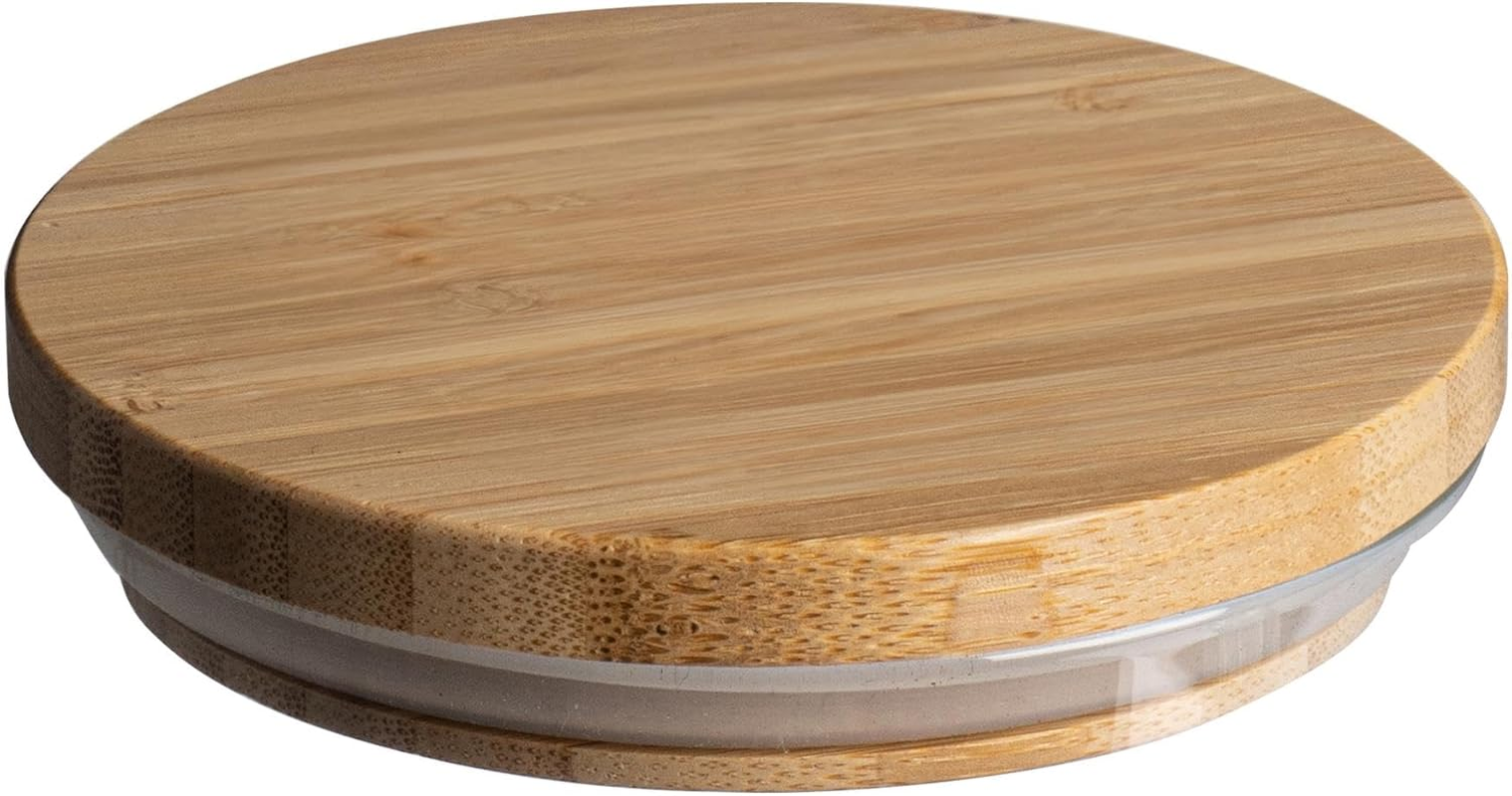 Argon Tableware Scandi Storage Jars with Wooden Lids - 750Ml - 3 Pack - Modern round Organisation Container Glass Jar for Kitchens, Pantry, Bathrooms, Utility Rooms - Clear image number 4