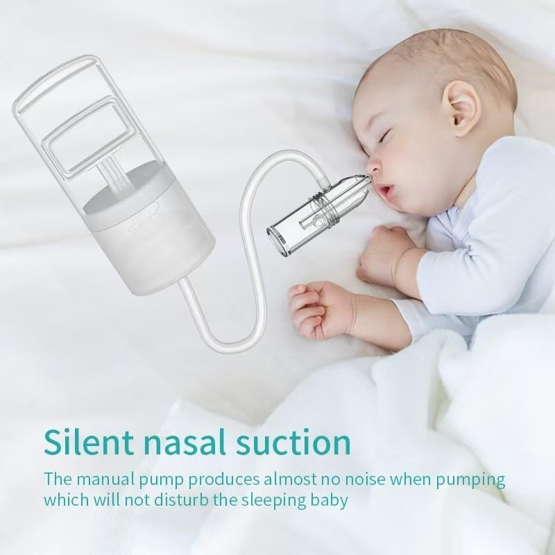 Nasal Aspirator for Baby, Portable Hand Puller Nose Sucker, Quiet Suction Easy to Operate | Reusable | Soft Silicone Nose Cleaner for Fast and Effective Relief of Nasal Congestion in Infant. image number 5