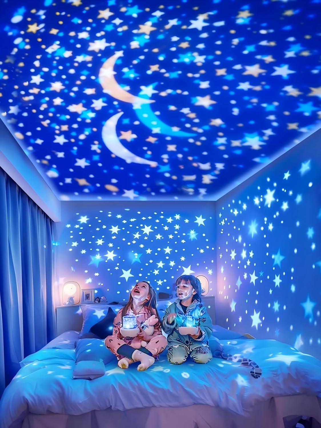 Night Light for Kids Room Decor, 21 Sets of Films Galaxy Projector for Toddler Bedroom, Ceiling, Ocean Star Night Light Projector for Girls Boys with 360&deg; Rotation Dimmable for Christmas, Baby Nursery image number 3