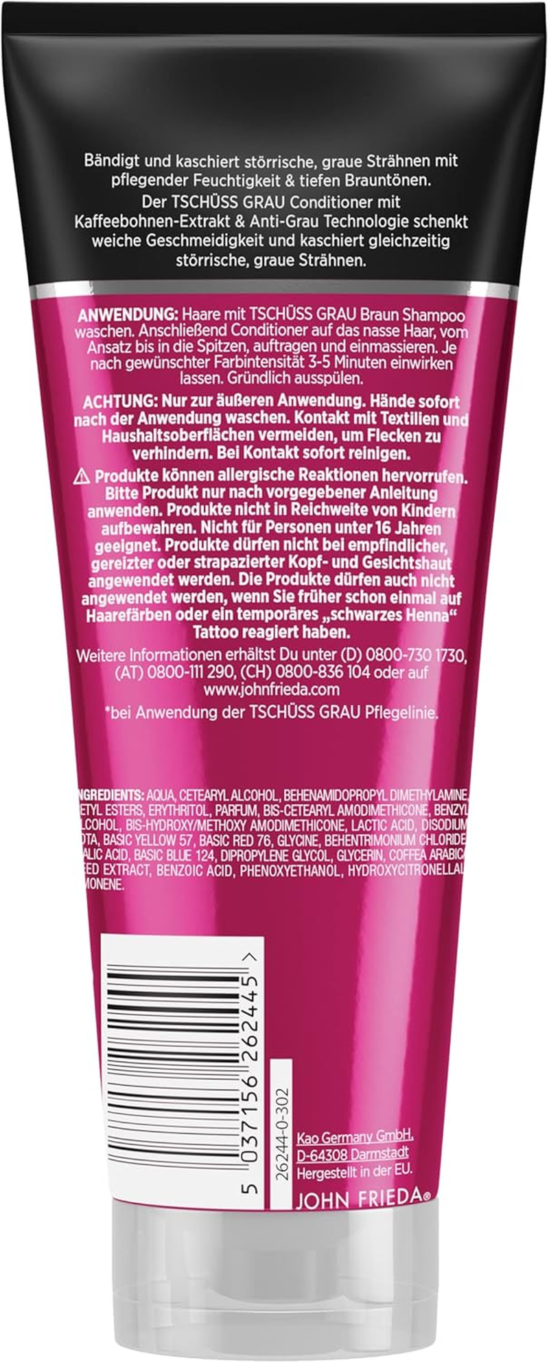 John Frieda Braun Conditioner - Goodbye Grey - Gives Smoothness and Conceals Grey Highlights - with Coffee Bean Extract 250 Ml 26244 image number 2