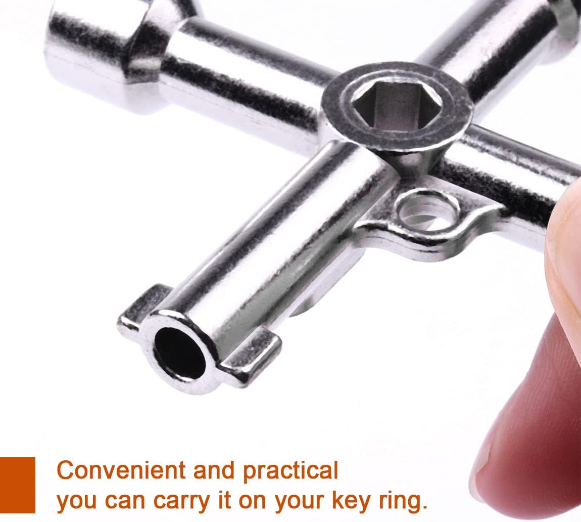 ATOPLEE 4-Way Utilities Key - Triangle/Square/Panel Cross for Faucet, Gas Meter, Valve, Spigots, Electrical Cabinet Opening image number 4