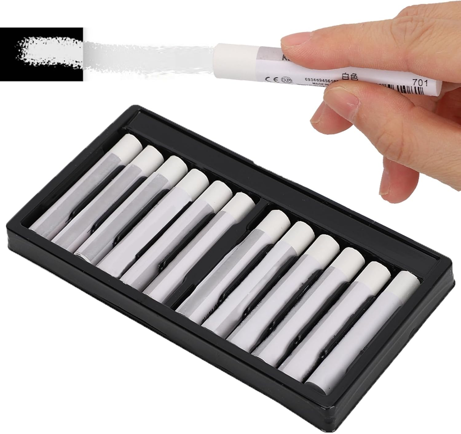 Oil Pastels, 12PCS White Oil Paintstik Easy to Color Oil Painting Stick Wear Resistant Painting Tool Children Art Supply for Artists, Beginners, Students, Kids Art Painting Drawing image number 3