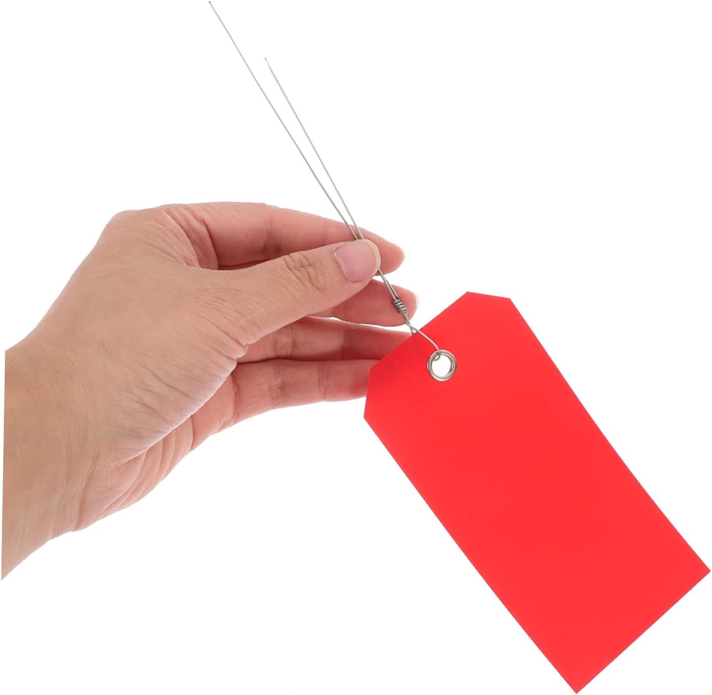 GARIOUANS 100Pcs Writable Blank PVC Shipping Tags with Metal Wire Ties Plastic Luggage Identification Labels for Travel Suitcases Backpacks Inventory and Cable Tagging Reusable and Easy To image number 4