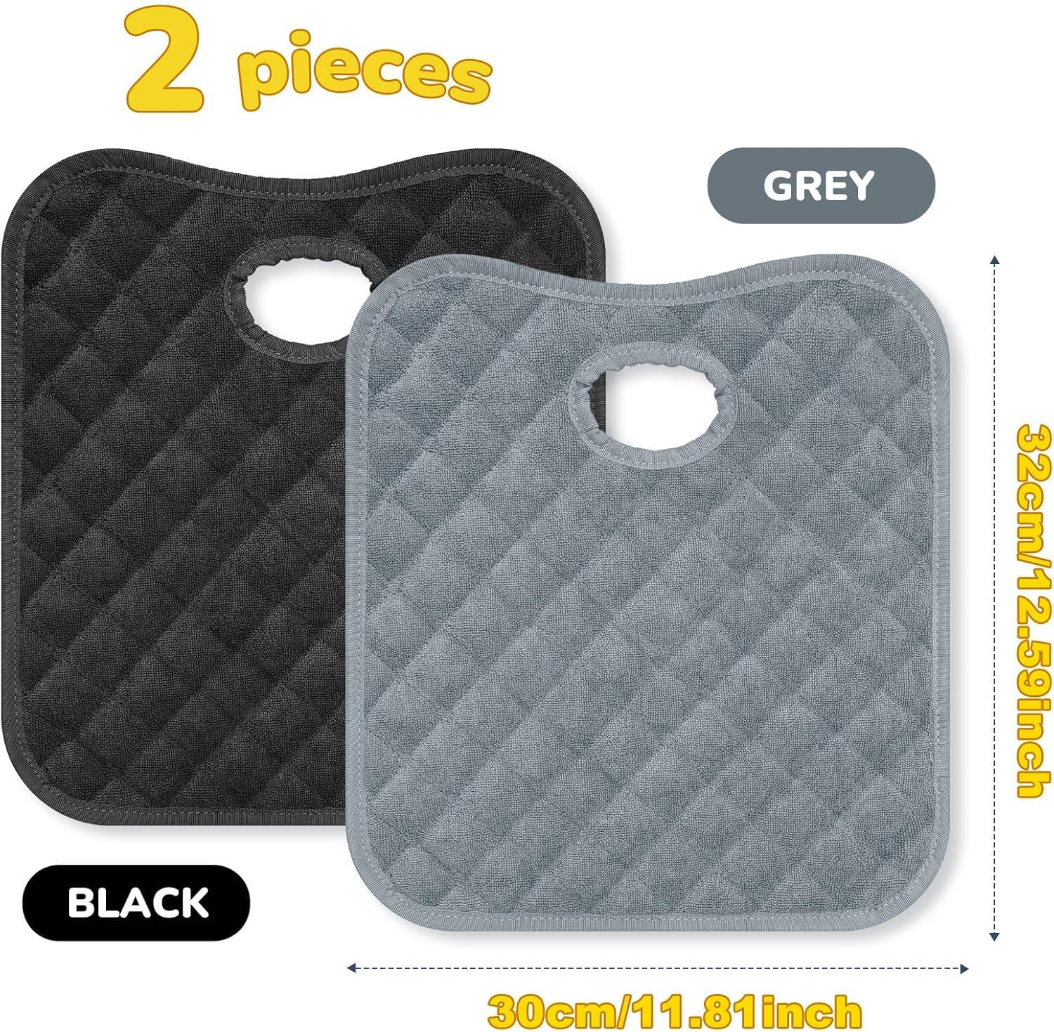 Baby Car Seat Protector for Potty Training,2 Pcs Dry Waterproof Baby Car Seat Liner Toilet Training, Reusable Piddle Pads Cover, Leakage Protection Vehicle Seat Liner for Chair (Black & Grey)