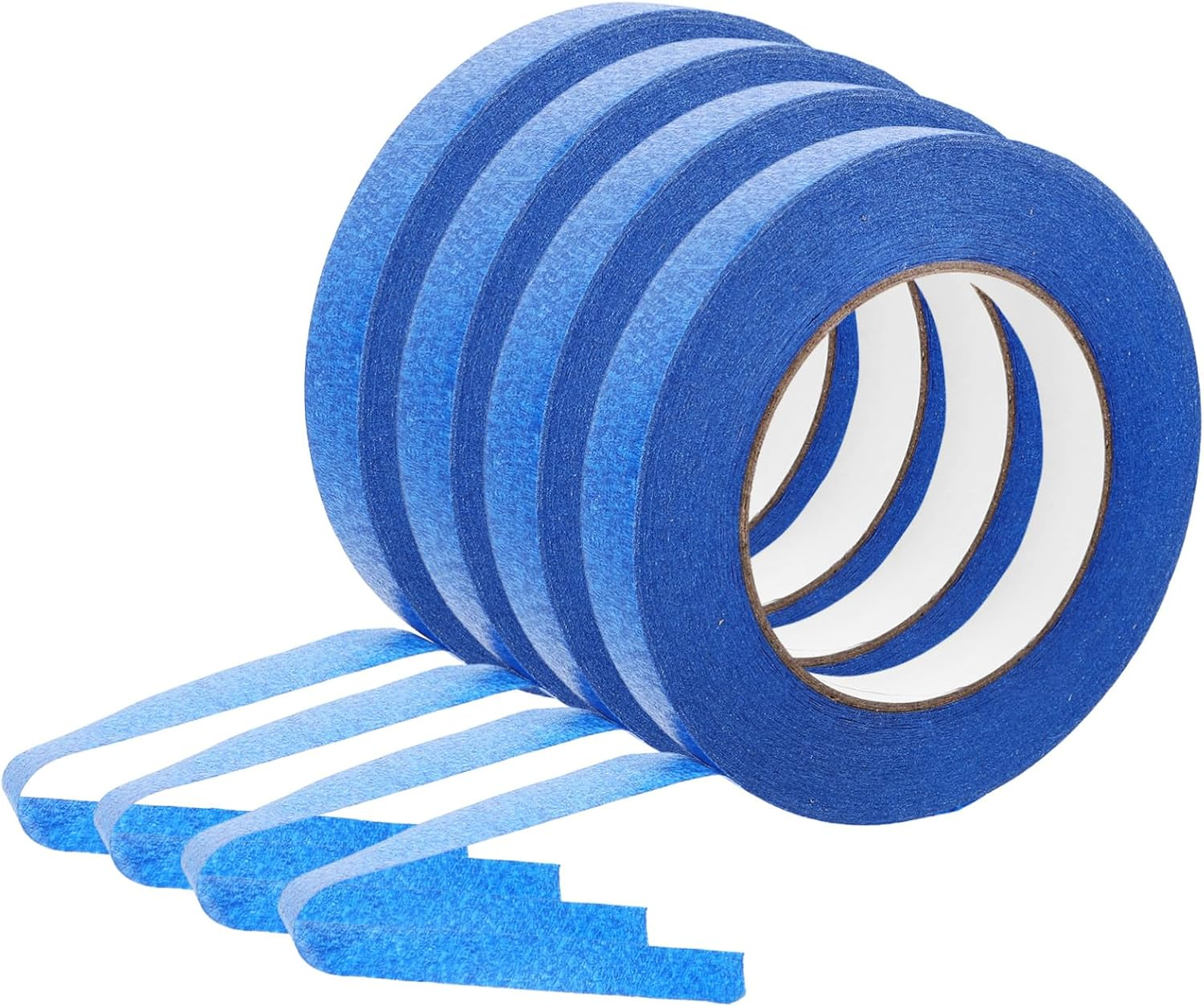 WOONEKY 4 Rolls High-Adhesive Blue Masking Tape Paint Tape for Automotive Painting DIY Craft Labeling with Crinkled Pattern Design image number 6