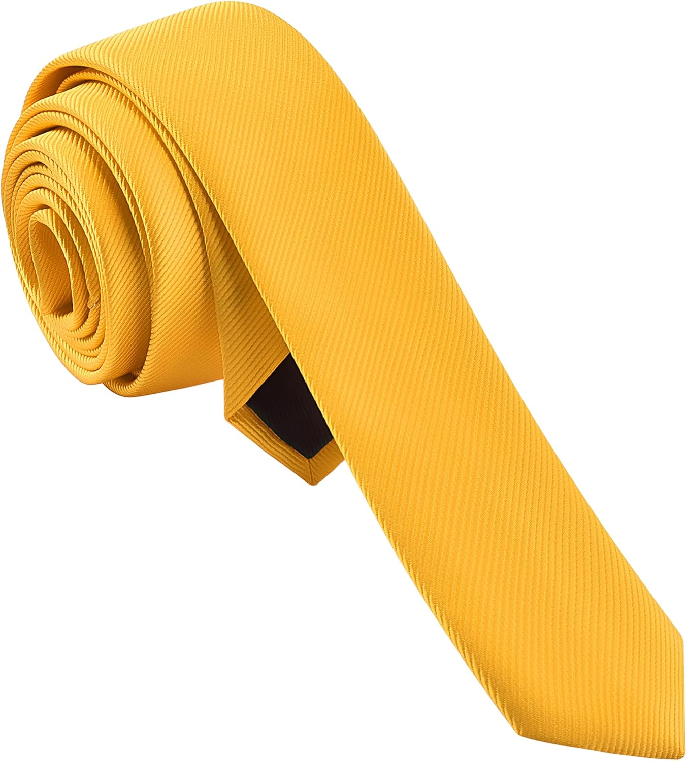 Branduce Men'S Skinny Ties Solid Color Formal Neckties 1.58" (4CM) Slim Ties for Men - Black image number 4