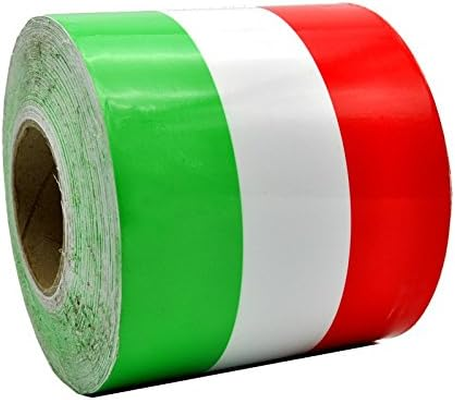 LZLRUN 3Inches X 118Inches Stripes Rally Side Hood Racing Motorsport Vinyl Decal Sticker Strip Bumper Engine Cover (Italian Flag Stripe Decal Sticker) image number 2