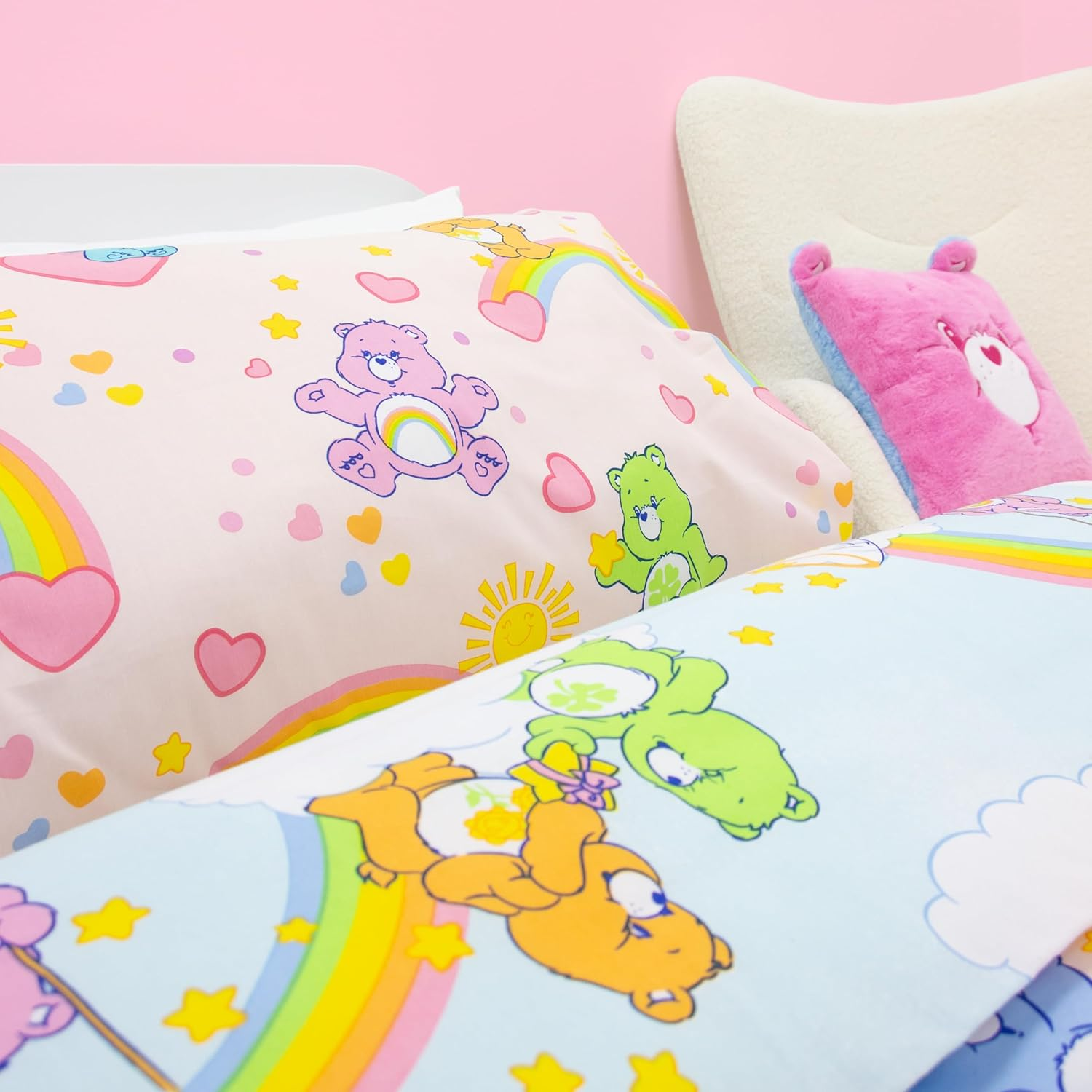 Care Bears Officially Licensed Sunshine Design Single Duvet Cover Set | Reversible 2 Sided Bedding Including Matching Pillow Case | Perfect for Kids Bedroom | Polycotton image number 2