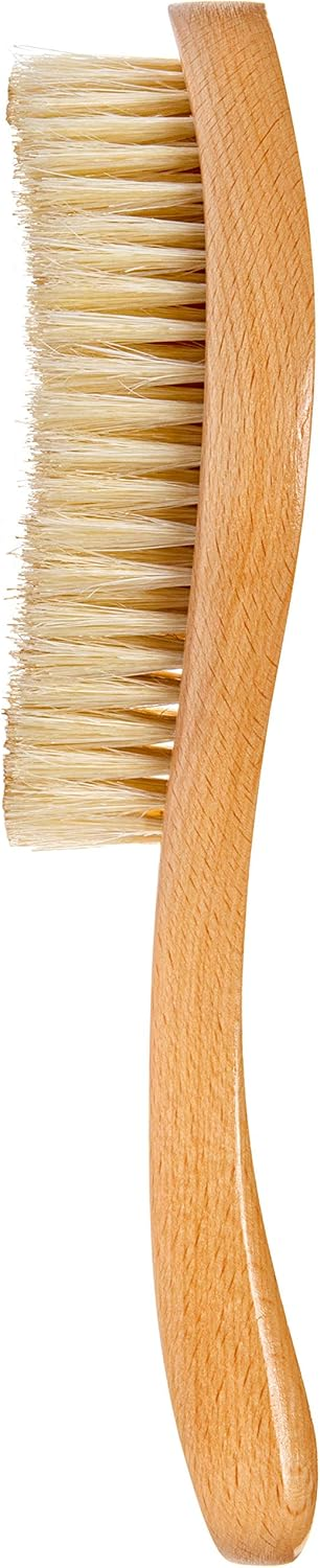 Grannaturals Soft Bristle Hair Brush - Curved Boar Bristle Vintage Style Hairbrush for 360 Waves, Sleek Slick Back Ponytail & Bun, Smoothing, Fades for Women & Men - Wooden Handle image number 4