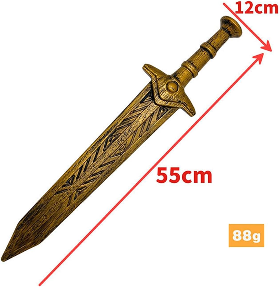 ZHER-LU Plastic Sword & Shield Spartan Combat Shield and Sword Costume Accessory Medieval Knight Toy,Halloween Cosplay image number 1