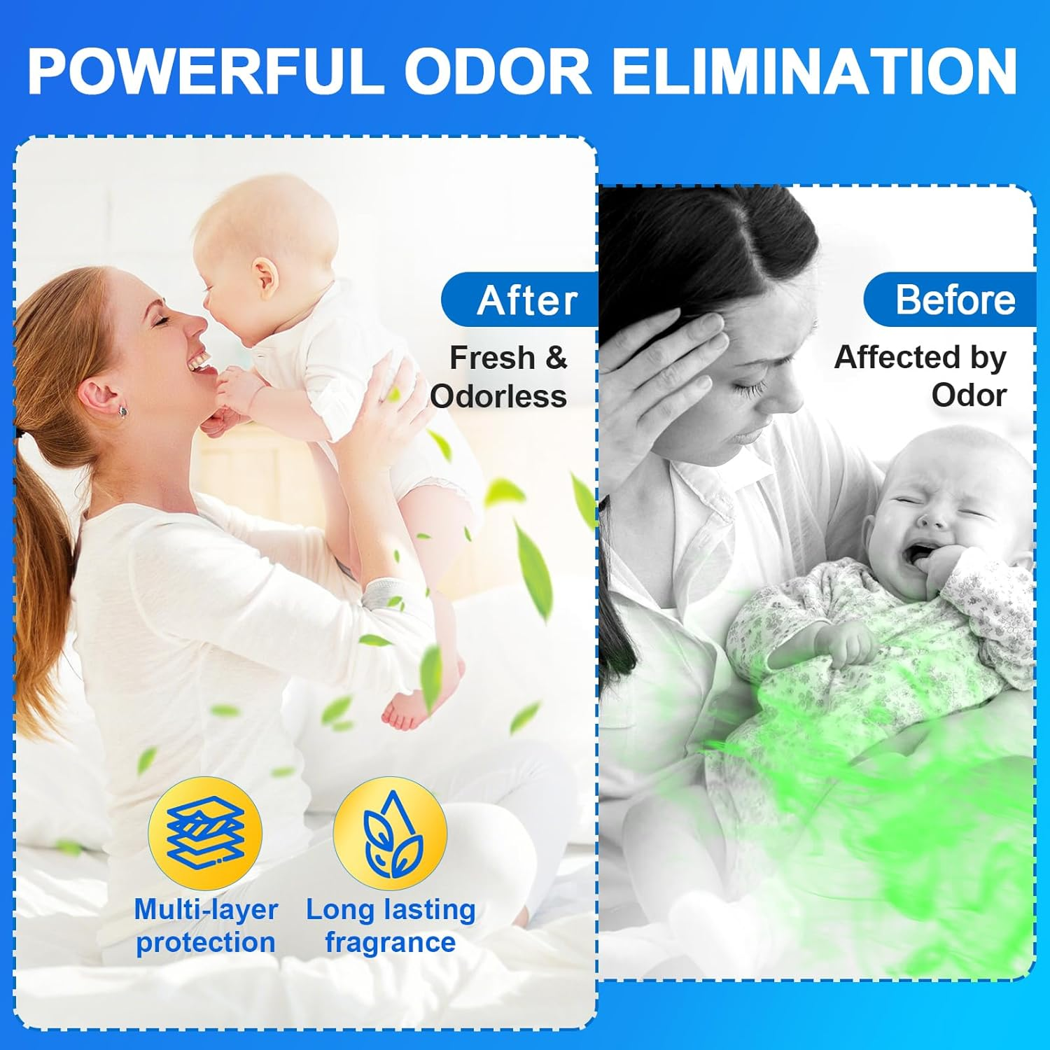 10 Pack Nappy Bin Refill Bags (10 Meters Each) Compatible with Tommee Tippee Twist & Click Refill for All Models Bins,Nappy Bags Disposable-Max Odor Protection Baby Diaper Bin Bag Liner Pails image number 1