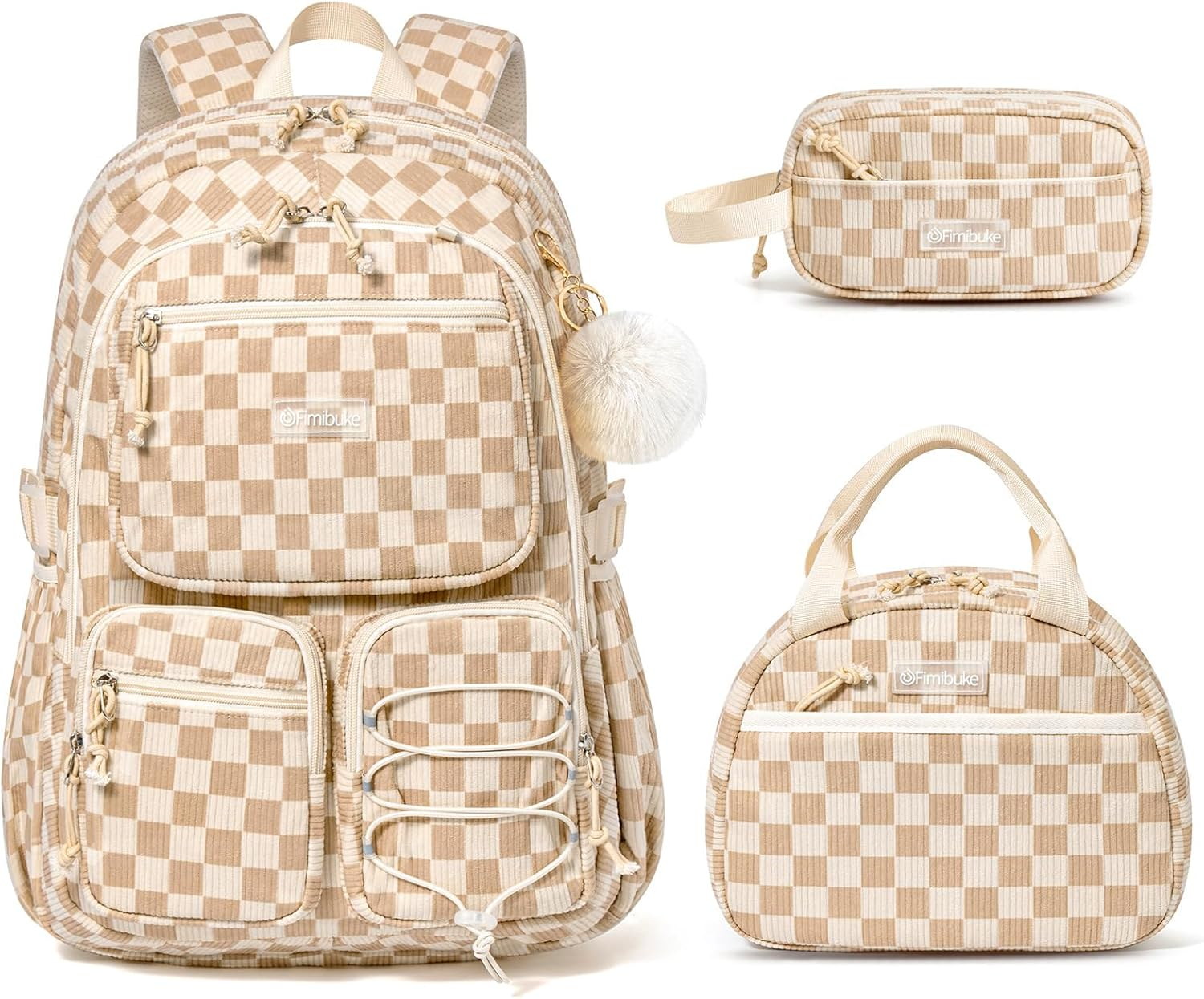 Fimibuke School Backpack for Teen Girls Boys Kids School Book Bags with Lunch Box Pencil Bag for Elementary High School