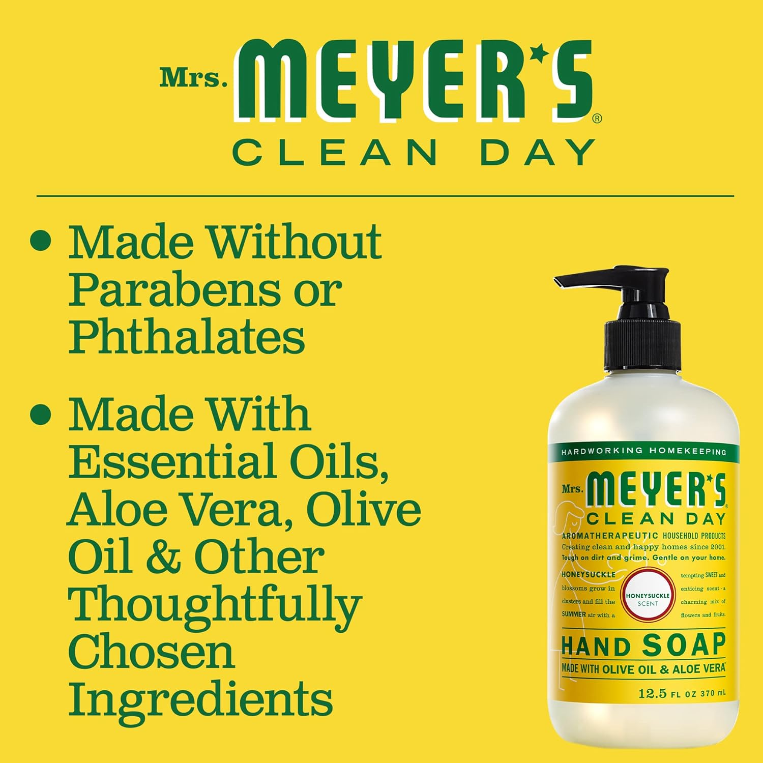 Mrs. Meyer&rsquo;S Clean Day Liquid Hand Soap, Honeysuckle Scent, 12.5 Fl Oz (3 Ct) image number 5