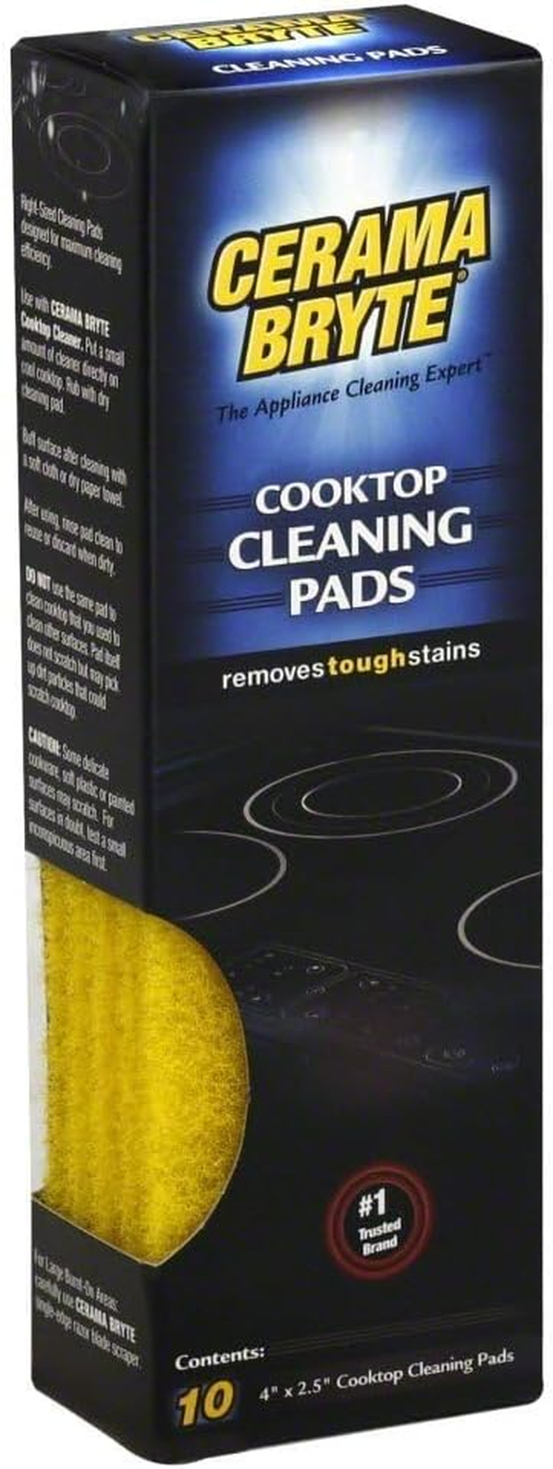 Cerama Bryte Glass-Ceramic Cooktop Cleaning Pads for Stubborn Stains, 10 Count image number 2
