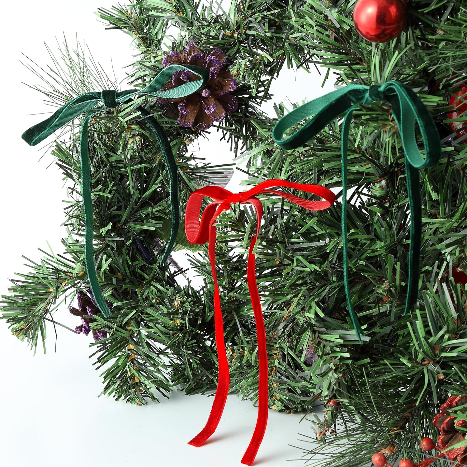 Christmas Ribbon for Gift Wrapping Black Velvet 3/8 Inch X 25Yards for Holiday Crafts, Home Decor, Choker Making, Wedding Bouquets