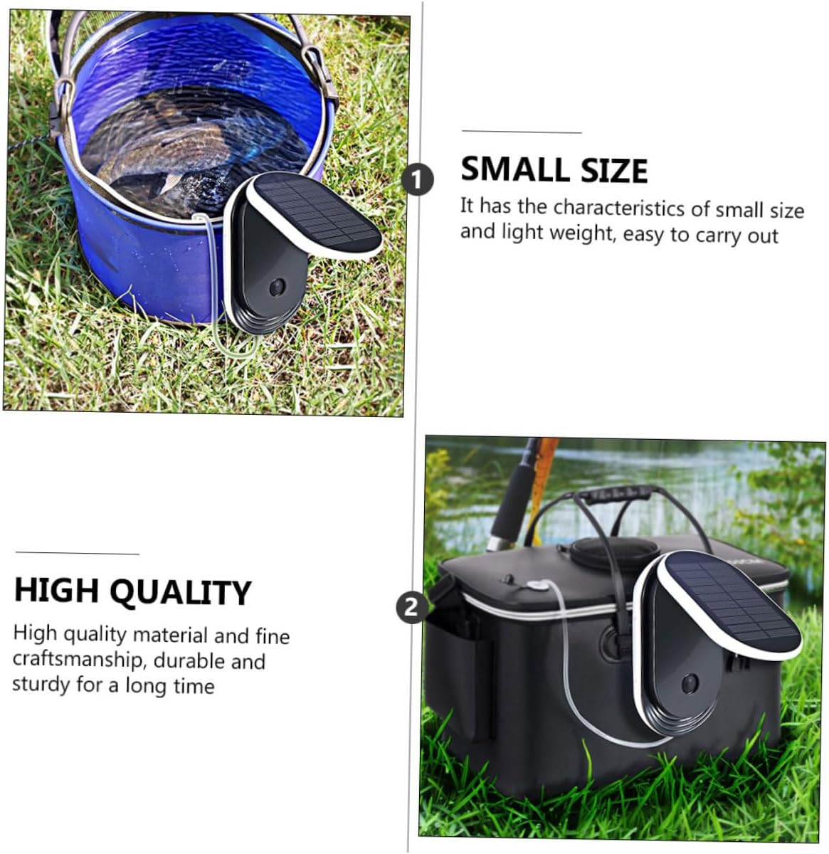 Solar Oxygenation Pump Portable Sun Powered Aerator with Copper Core and Lithium Battery for Outdoor Ponds Fish Tanks and Garden Water Oxygenation image number 5