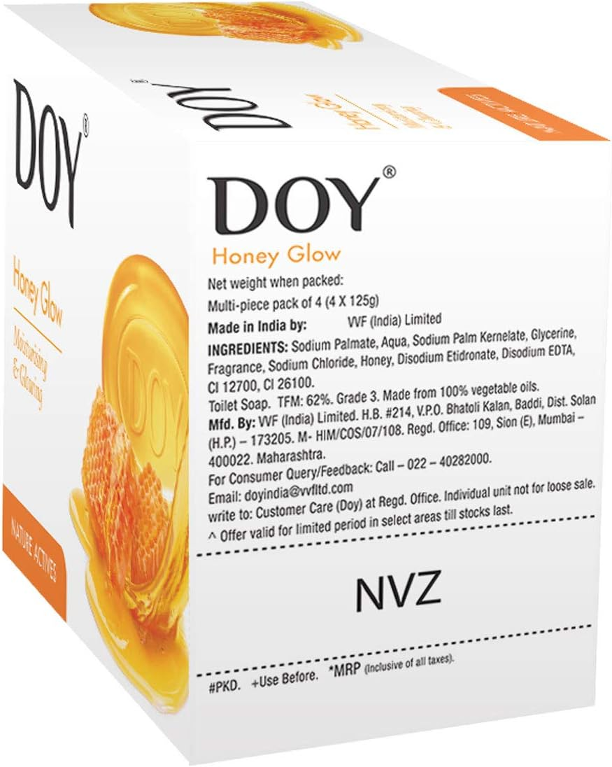 Doy Honey Glow Soap, 125 G (Pack of 4) image number 3