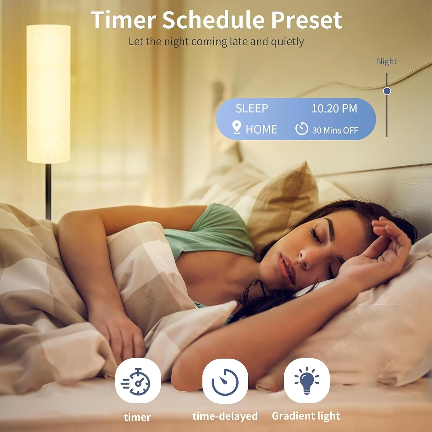 TNGAMFGT Floor Lamps for Living Room, 9W RGB LED Bulb, Standing Floor Lamp for Living Room Bedroom Office Corner, Dimmable 3 Color Temperature Floor Lamp with Remote Control, Foot Switch, Beige Shade