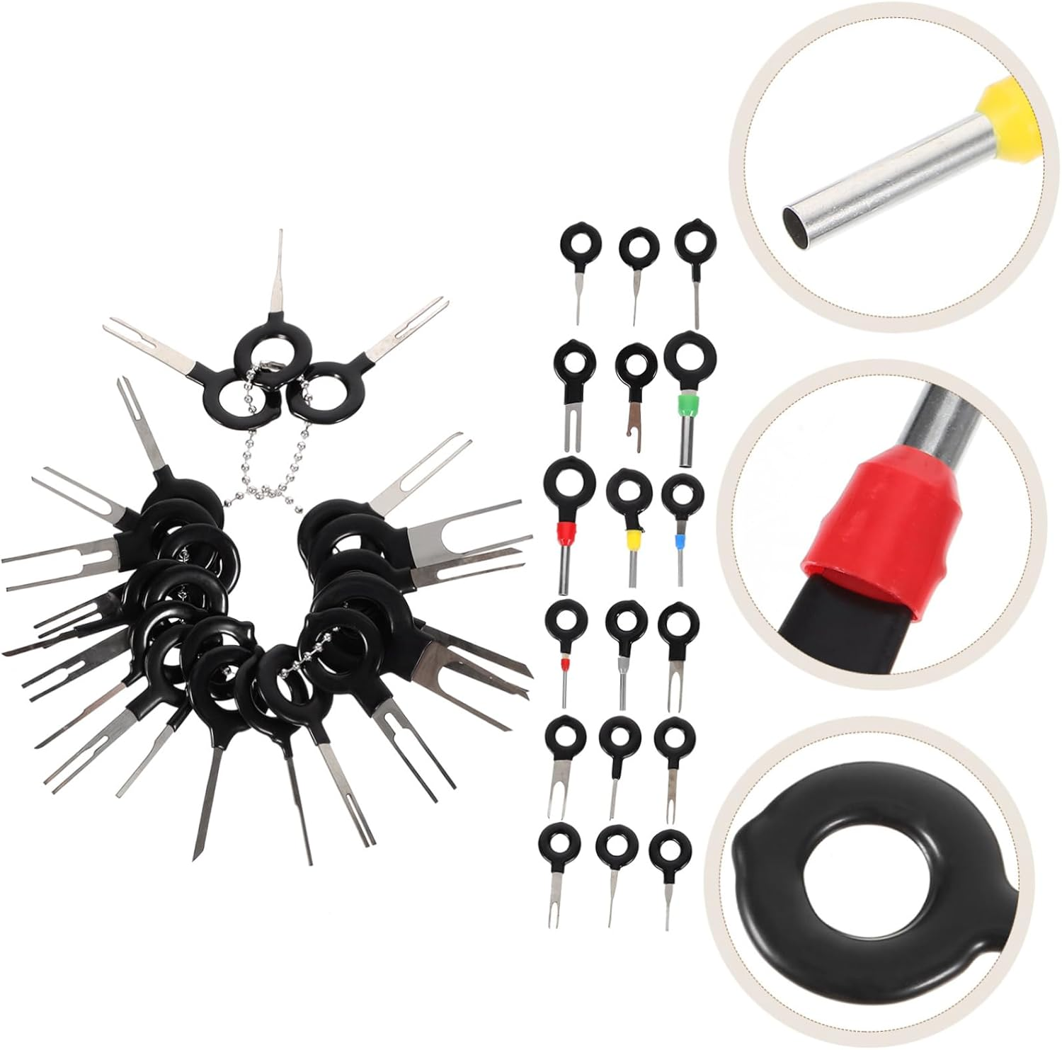 MUCKLILY 39Pcs Terminal Removal Tools Kit Connector Pin Release Extractor Puller for Automotive Household Devices Random Style image number 5