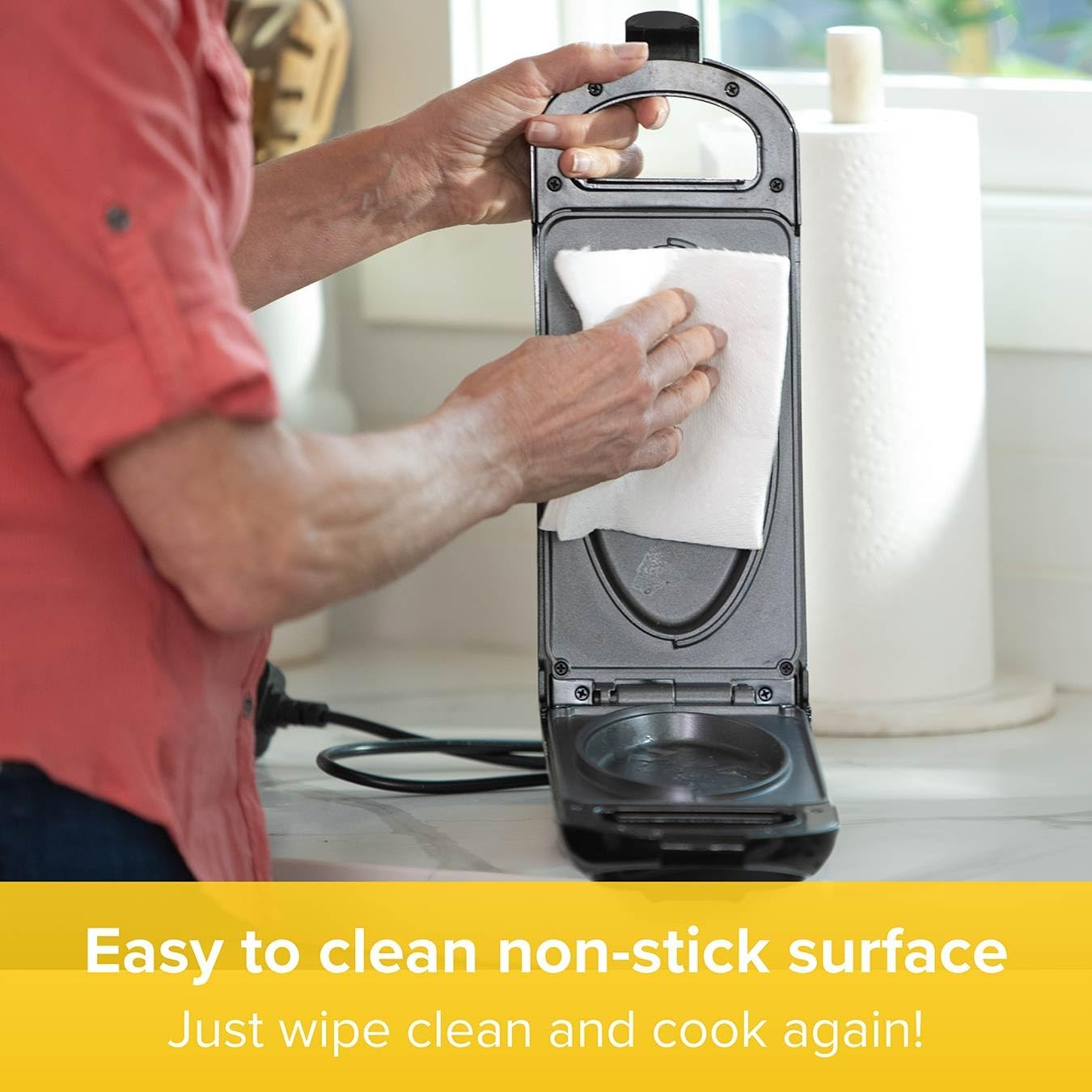 Drew&Cole 5 Minute Cleverchef 700W Non-Stick Multicooker Great for Steaks, Omelettes, Toasties, Pizzas & Dessert Maker Quick Meals Cool-Touch Handle & Auto Temp Sensor (Black) image number 2