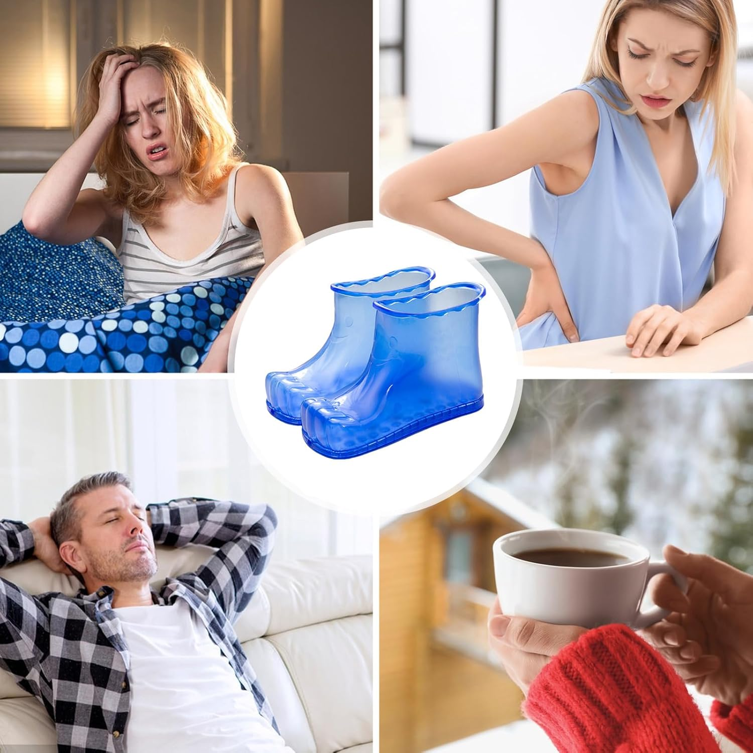 Foot Spa Soak Shoes | Anti-Slip High-Density Soaking Boots Portable Household Foot Soaker | Heatproof Footwear for Relaxation Massage Sho-Es with Walkable Foot-Bath image number 2