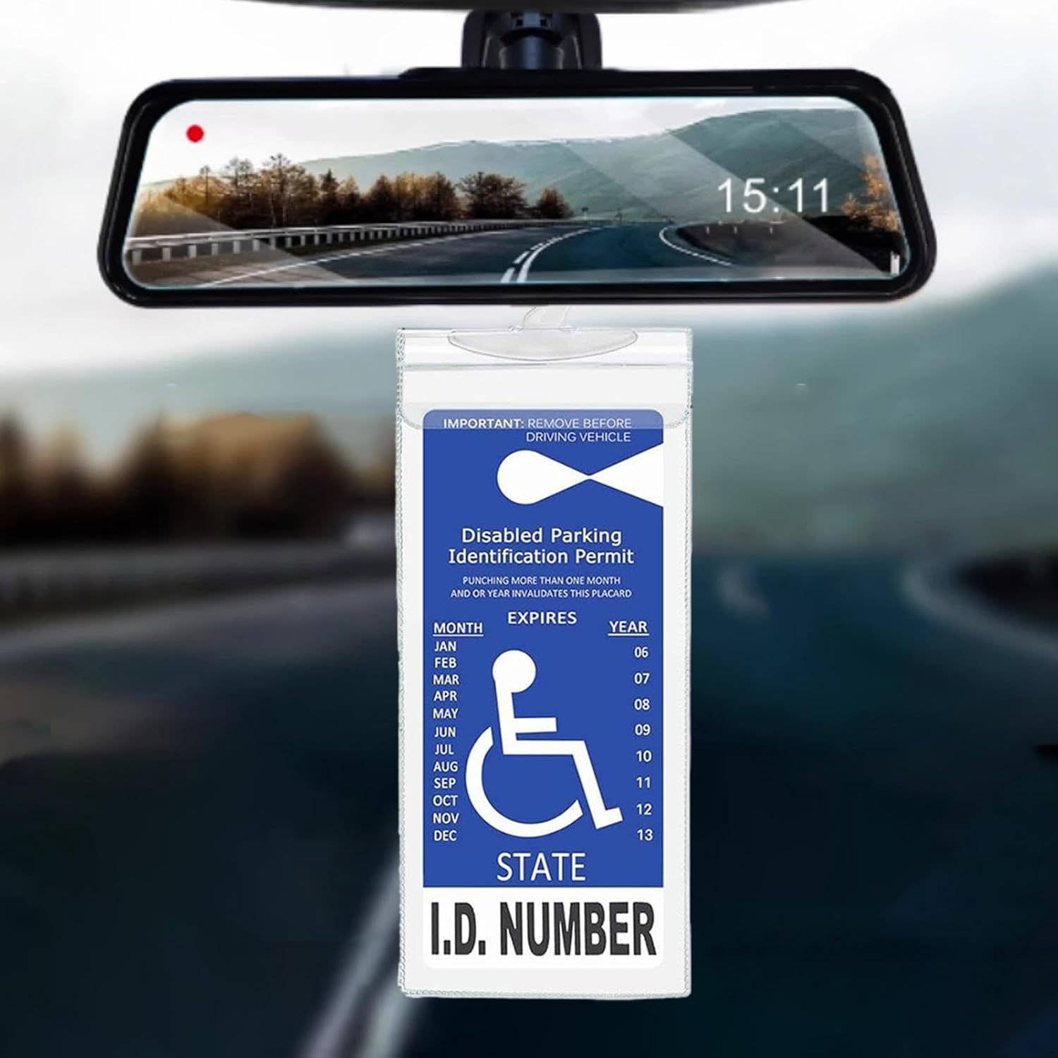 Handicap Parking Placard Holder - Clear Handicapped Placard Holder for Car - Handicapped Placard Holder with Hook, Garage Parking Aid, Handicap Accessories image number 6
