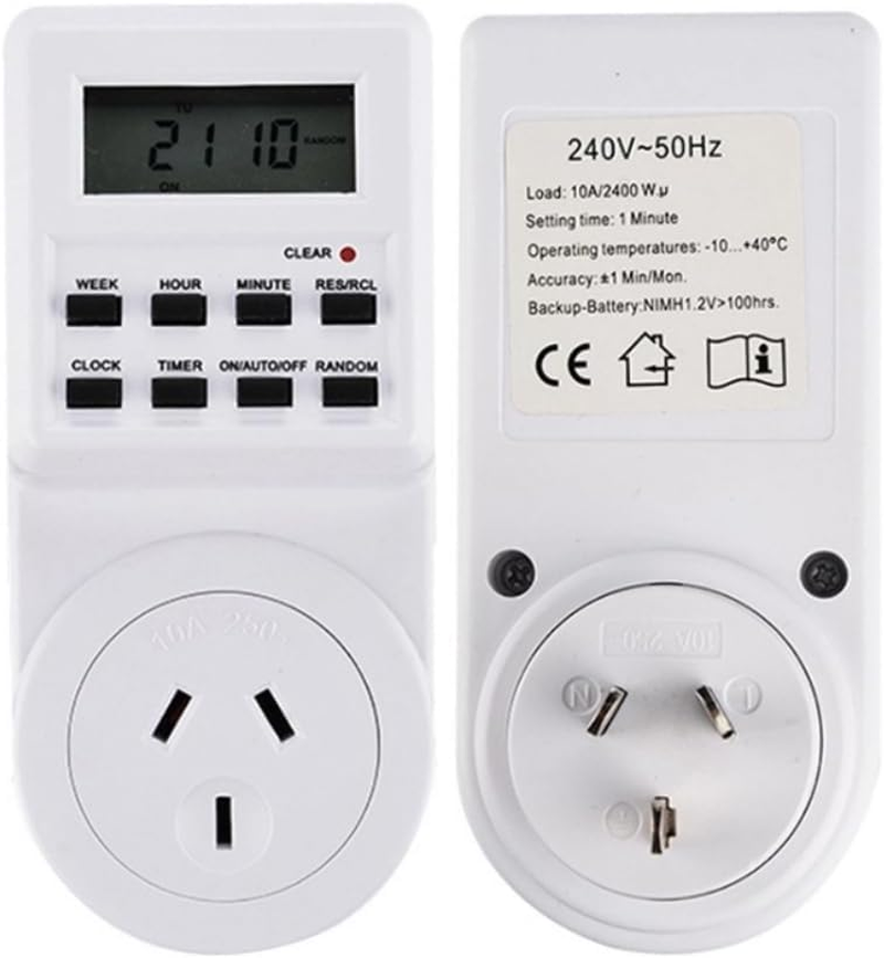 Poemtian Digital Timer Switch Automation Power Socket Electric Countdown Timer Power Switch Socket Timer Switch Energy Saving Multifunctional LCD Display Programmable Timer Switch Socket Timer Outlet image number 3