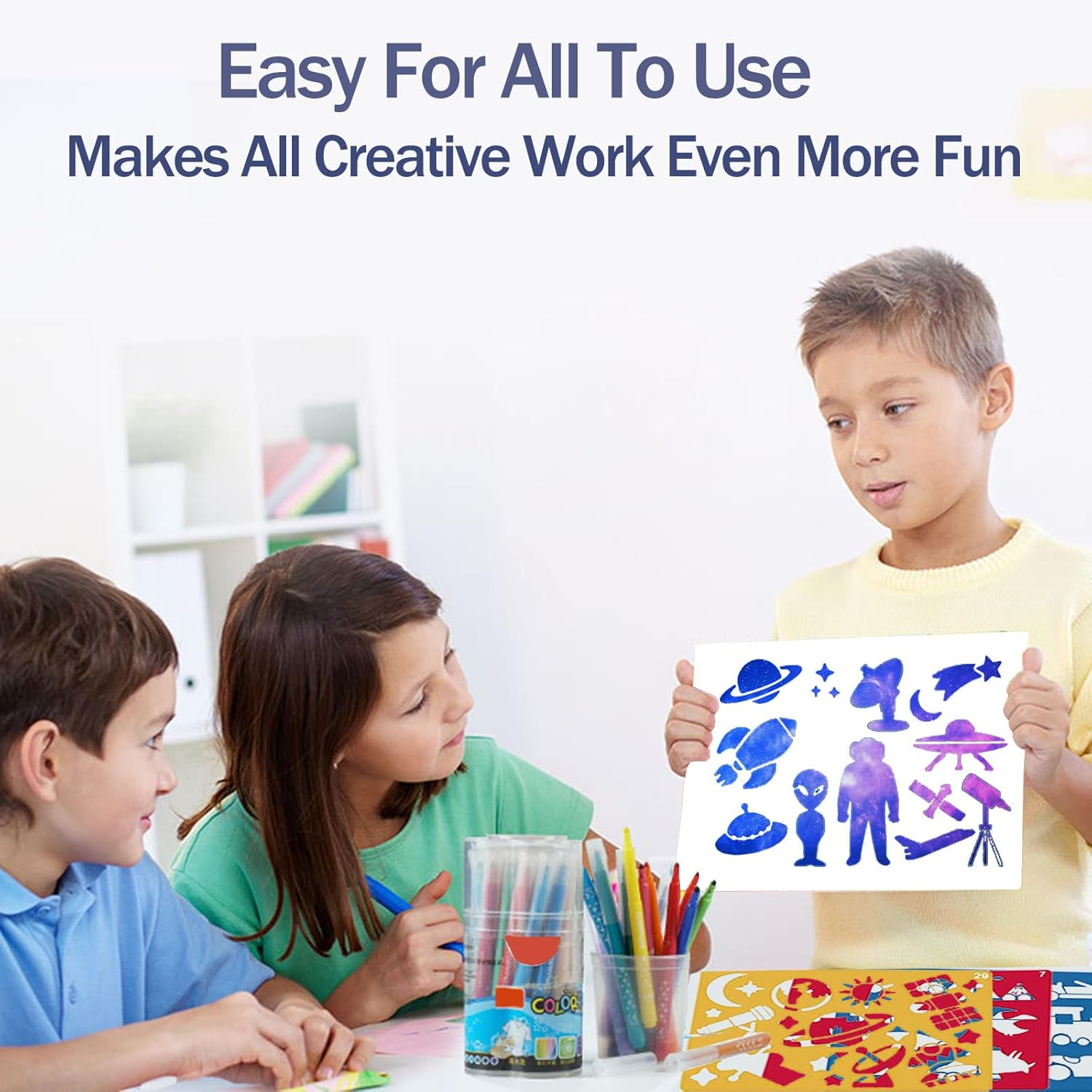 30 Pieces Drawing Stencils Set for Kids, Plastic Drawing Painting Stencil Templates for Kids Crafts School Art Projects, Journal Stencil with 400+ Images image number 2