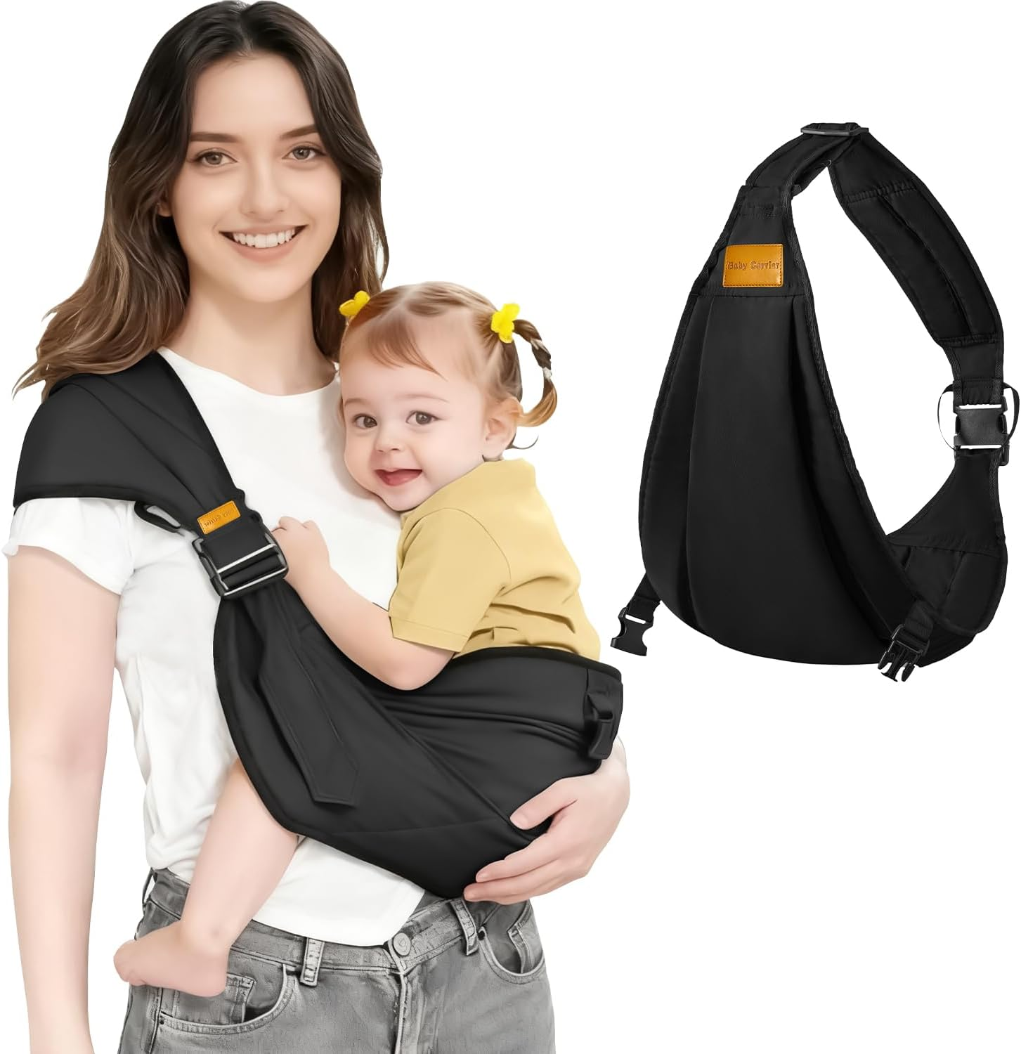 Pearyaest Baby Carrier Toddler Sling,Upgraded Dual Protection & Widened Shoulder Strap Ergonomic Baby Carrier, Adjustable, for Toddlers 3-18KG, Lightweight for Travel, Shopping, and Daily Use