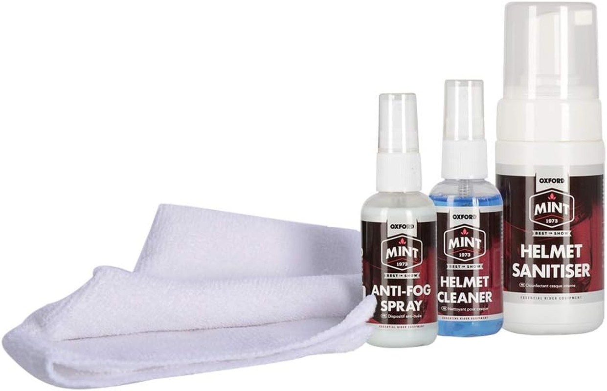 OXFORD OX6384 Motorcycle Motorbike Helmet Care KIT anti Fog Visor Clean Spray Set image number 1