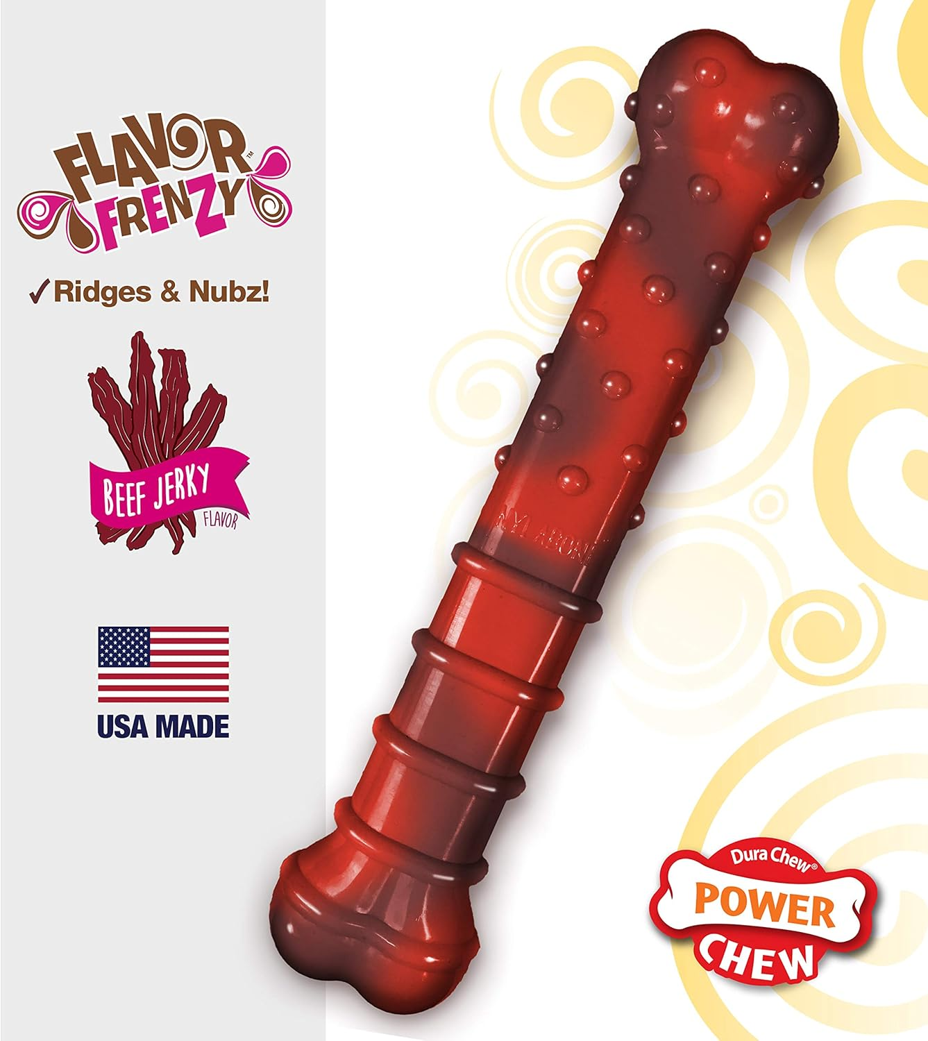 Nylabone Extreme Tough Dog Chew Toy Bone, Durable, Cleans Teeth, Beef Jerky Flavour, Large, for Dogs up to 23 Kg image number 2